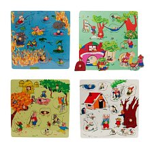 Drevené puzzle s úchytmi (sada 4 ročných období)