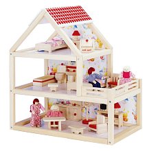 Drevený domček pre bábiky (53 cm) - POSLEDNÝ KUS