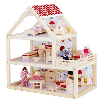 Drevený domček pre bábiky (53 cm) - POSLEDNÝ KUS