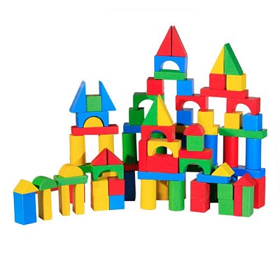 Drevená stavebnica A farebná