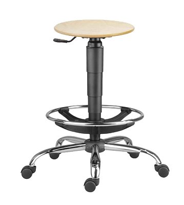 Taburet báza chróm na kolieskach - 1290 L TABURET chróm - 9100