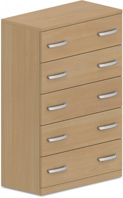 Komoda zásuvková 80x40x145cm - Buk biely