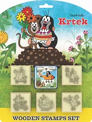 Veľké drevené pečiatky - Krtko 5 + 1 rôzne motívy