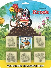 Veľké drevené pečiatky - Krtko 5 + 1 rôzne motívy