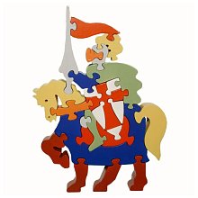 Drevené puzzle - Rytier