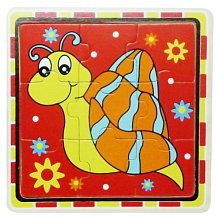 Veselé drevené puzzle - Slimák