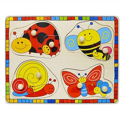 Drevené puzzle s úchytmi - Veľké zvieratká veselé