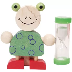 Drevené presýpacie hodiny na čistenie zubov - Žabka