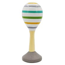 Drevené rumba guľa červená s bodkami