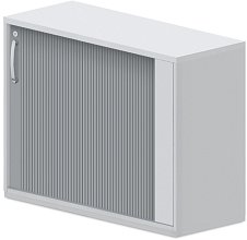 Stolová skriňa s roletou 120x42x75cm - Biela