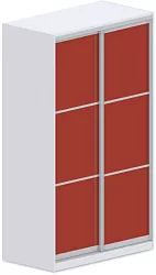 Šatníková skriňa s posuvnými dverami 120x62x205cm - Chilli red