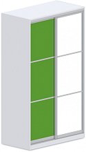 Šatníková skriňa s posuv. dverami, zrkadlo 120x62x205cm - Brillint white