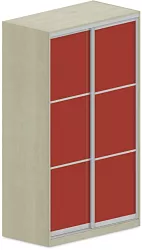 Šatníková skriňa s posuvnými dverami 120x62x205cm - Chilli red
