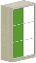 Šatníková skriňa s posuv. dverami, zrkadlo 120x62x205cm - Brillint white