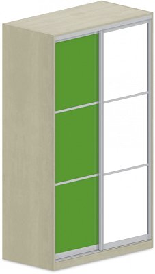 Šatníková skriňa s posuv. dverami, zrkadlo 120x62x205cm - Brillint white