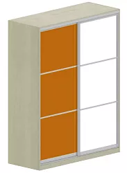 Šatníková skriňa s posuvnými dverami a zrkadlom 160x62x205cm - Chilli red