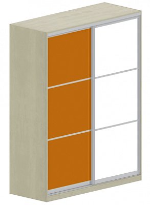 Šatníková skriňa s posuv. dverami, zrkadlo 160x62x205cm - Brillint white