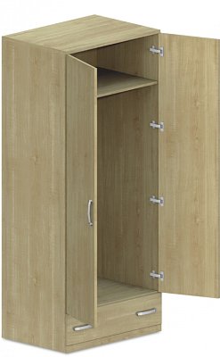 Šatníková skriňa so zásuvkou 90x62x205cm - Buk biely