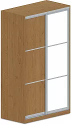 Šatníková skriňa s posuvnými dverami so zrkadlom 120x62x205cm - Dub Lindberg