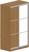 Šatníková skriňa s posuvnými dverami so zrkadlom 120x62x205cm - Buk biely
