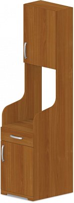 Skrinka pre vstavanú chladničku 60x62(25)x75(205)cm - Buk biely