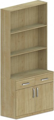 Skrinka kombinovaná 100x42/25x75/205cm - Buk biely