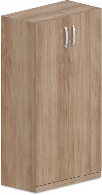 Policová skriňa, dvierka 80x42x145cm - Buk biely