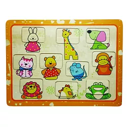 Vkladacie puzzle s veselými zvieratkami
