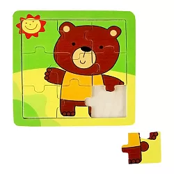 Veselé drevené puzzle - Macko