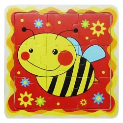 Veselé drevené puzzle - Včielka