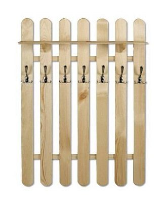 Vešiaková stena z masívnej borovice 81x22x102cm - Sivá