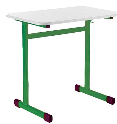 Školní stůl TITAN jednomístný bez košíku - v. 82 cm - Zelená/Bílá