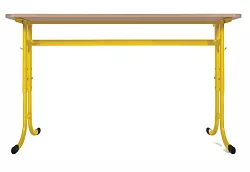 Školský stôl TITAN PLUS dvojmiestny bez košíka - v. 59 až 82 cm - Zelená/Biela
