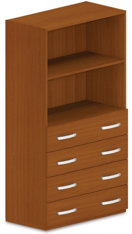 Skříň policová, zásuvky/niky 80x42x145cm - Šedá