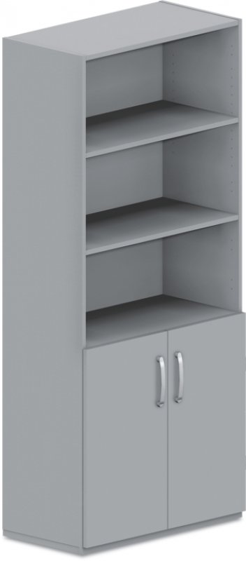 Skriňa policová, dvierka/nika 80x42x180cm - Sivá