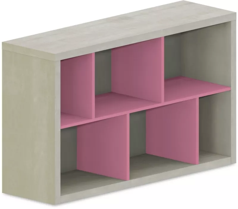 Policová skrinka 120x35x75cm - Rose Pink