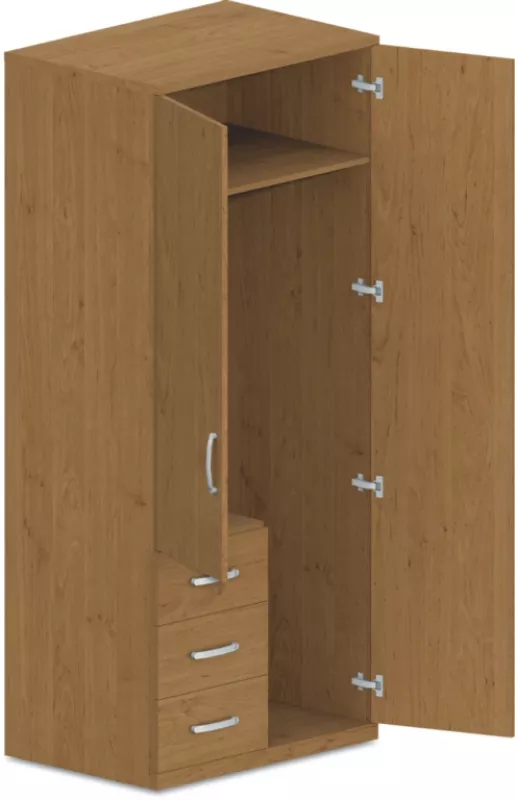 Šatníková skriňa so zásuvkami 90x62x205cm - Buk biely