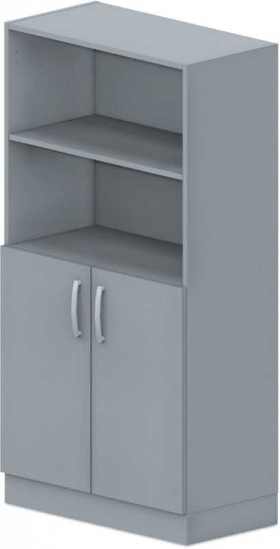 Skriňa policová, dvierka/niky 80x42x152, 5cm - Sivá