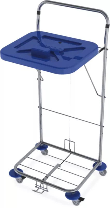 Vozík na sběr prádla, ruční ovládání  - Žluté víko