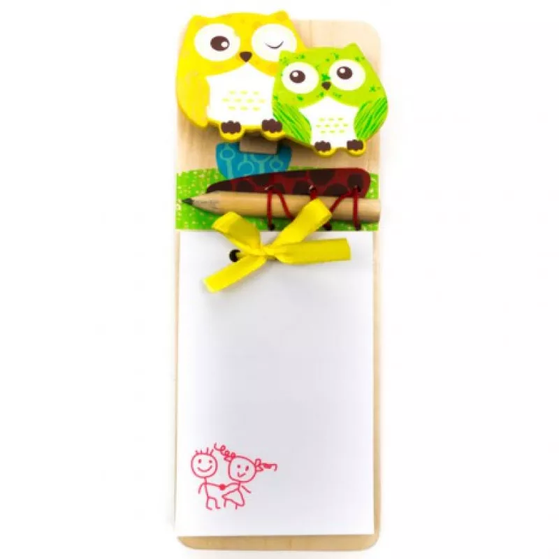 Poznámkový blok s ceruzkou - Sovy