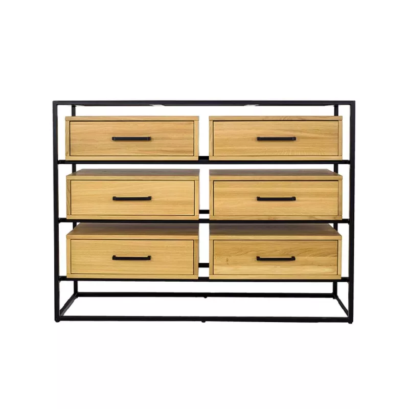 Komoda kombinovaná z masivního přírodního dubu 82x42x60cm - Dub medový