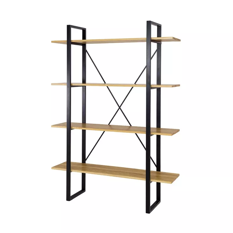 Regál RG 370 kombinovaný z masivního přírodního dubu 130x180x35cm - Dub bělený