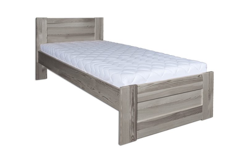 Postel z masivní borovice, jednolůžko 80x200cm - Šedá