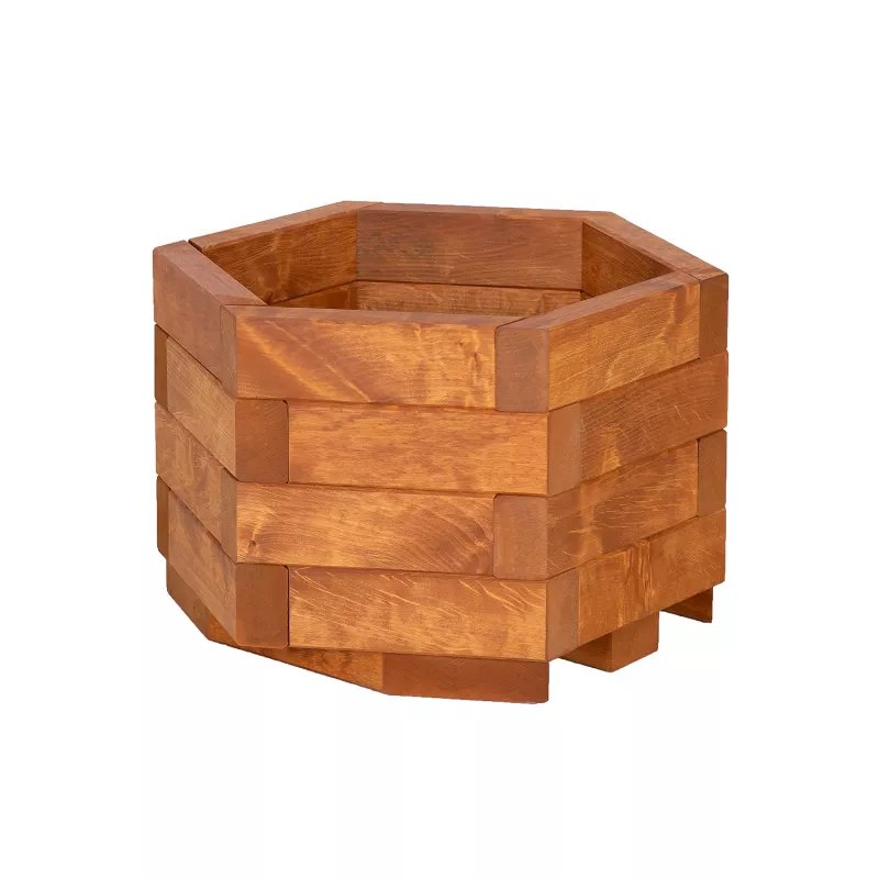 Květináč DALIA z masivního olšového dřeva 38x38x27cm - Dub  