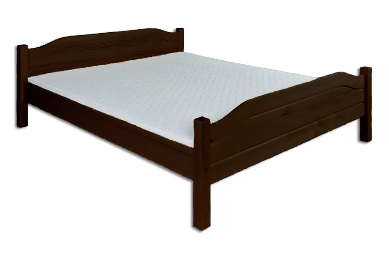 Postel z masivní borovice, jednolůžko 120x200cm - Ořech