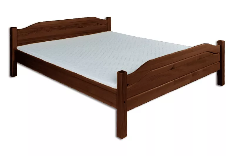 Posteľ z masívnej borovice, jednolôžko 120x200cm - Dub