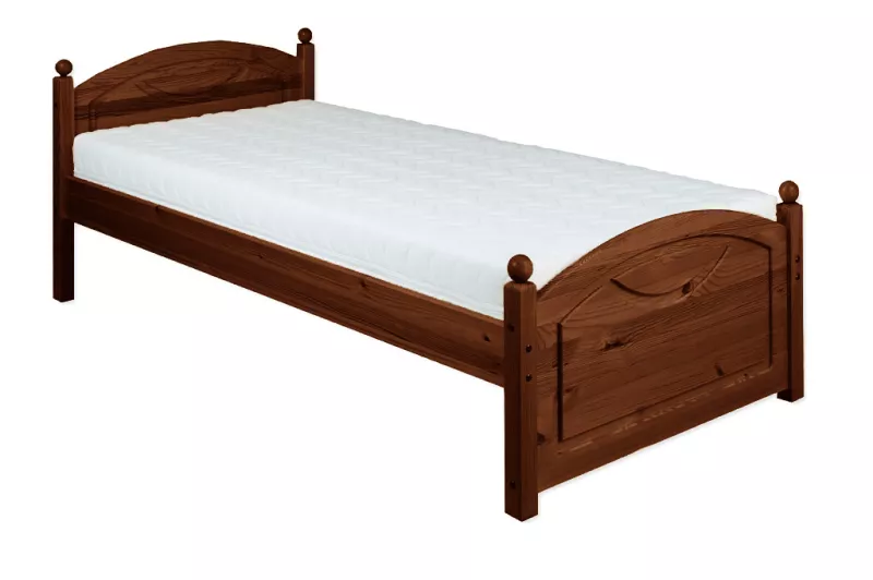 Posteľ z masívnej borovice, jednolôžko 100x200cm - Dub