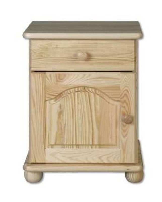 Nočný stolík z masívnej borovice 42x35x55cm - Sivá