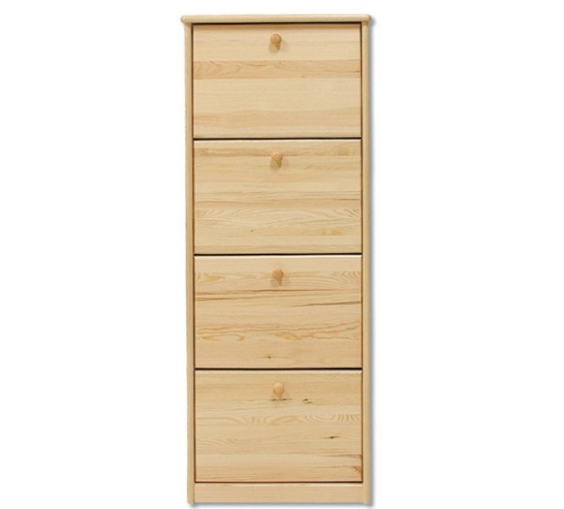 Botník s výklopnými zásuvkami z masívnej borovice 57x29x150cm - sivá