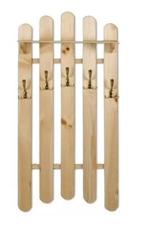 Vešiaková stena z masívnej borovice 57x22x104cm - Orech